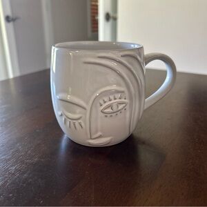 Starbucks White Mug 2013 Anniversary, Winking Mermaid Siren 3D Relief Design